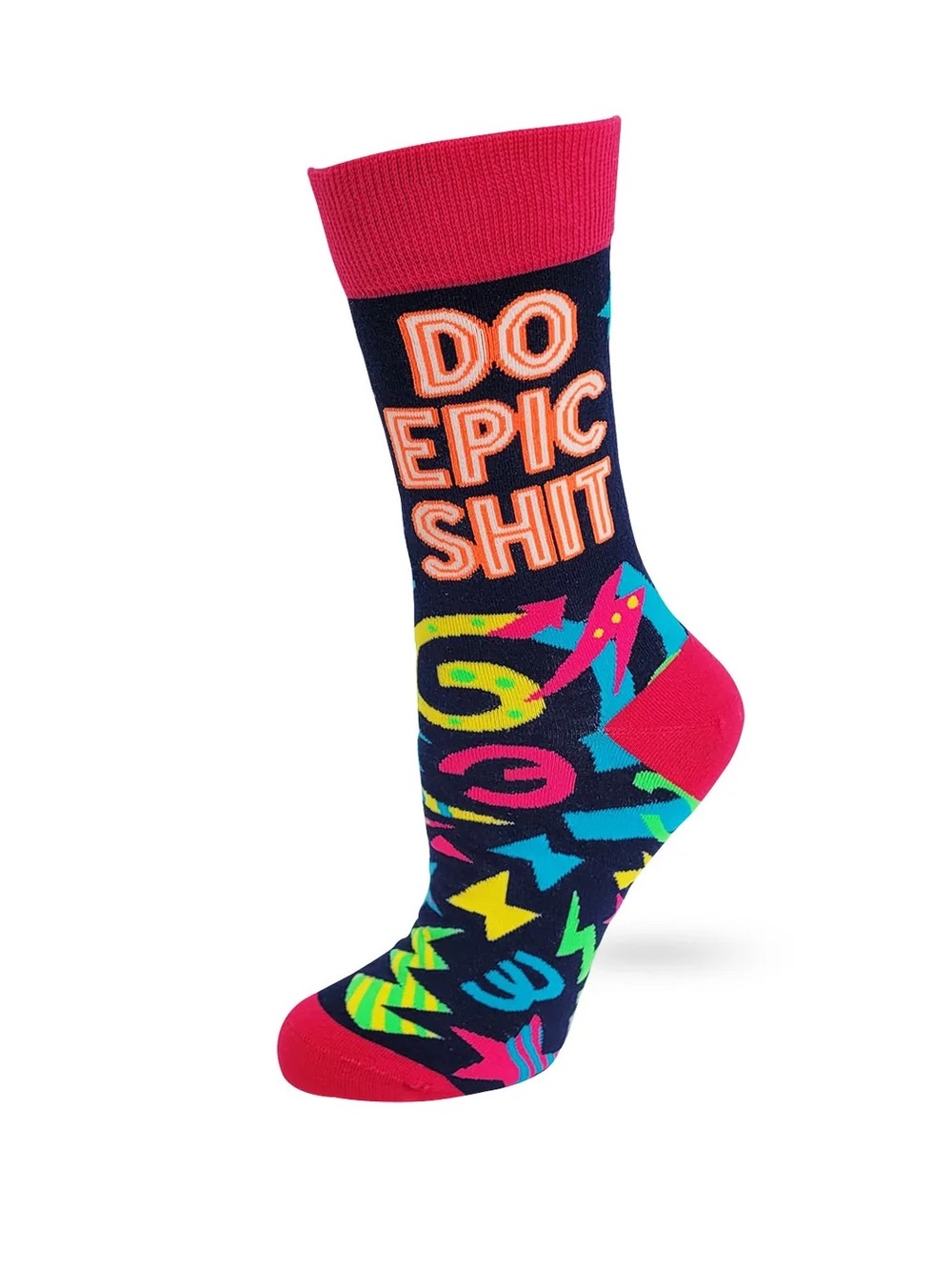 Do Epic Shit Crew Socks - Navy with Neon Accents